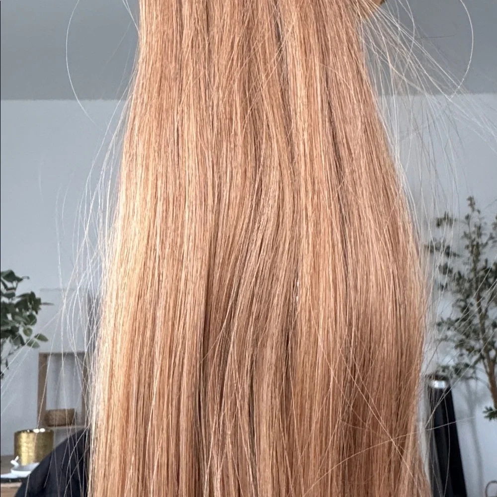 28” Honey Blonde Human Hair Imitation Weft Extensions – Long Straight